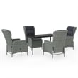 Bowery Hill Contemporary Garden Dining Set in Light Gray and Black