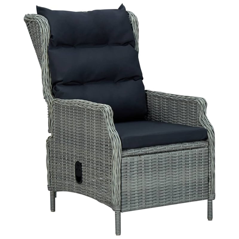 Bowery Hill Contemporary Garden Dining Set in Light Gray and Black