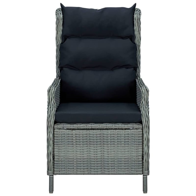 Bowery Hill Contemporary Garden Dining Set in Light Gray and Black