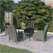 Bowery Hill Contemporary Garden Dining Set in Light Gray and Black