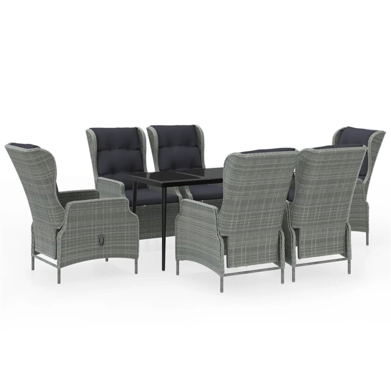 Bowery Hill Contemporary Garden Dining Set in Light Gray/Black