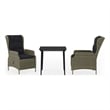 Bowery Hill Contemporary Weather-Resistant Garden Dining Set in Brown/Black