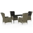 Bowery Hill Contemporary PE Rattan Medium Garden Dining Set in Brown