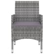 Bowery Hill Contemporary Garden Dining Set in Gray/Dark Gray/Black