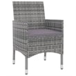 Bowery Hill Contemporary Garden Dining Set in Gray/Dark Gray/Black