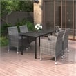 Bowery Hill Contemporary Garden Dining Set in Gray/Dark Gray/Black