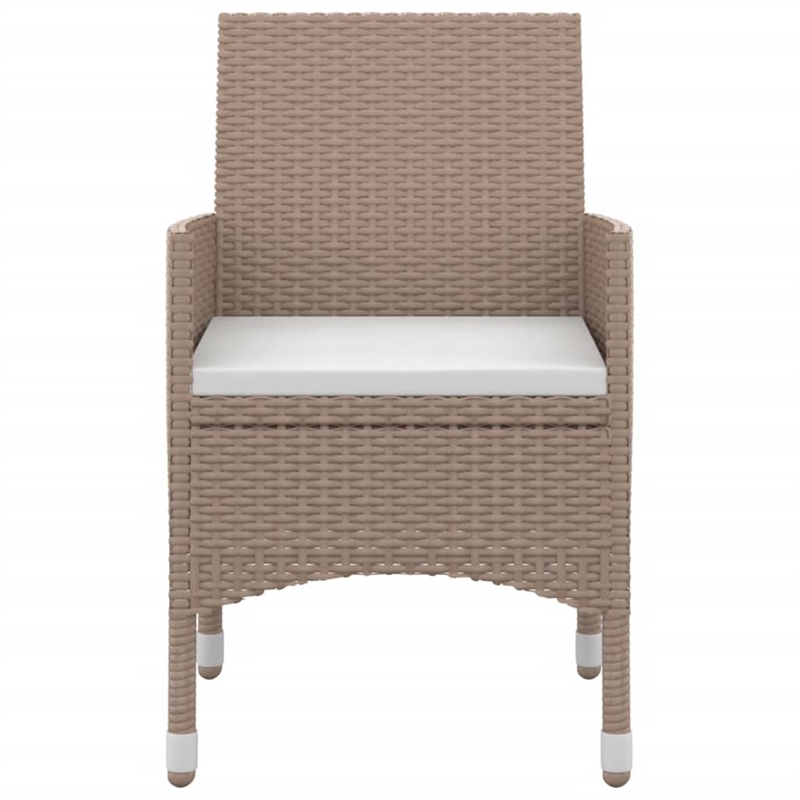 Bowery Hill Garden Dining Set Table - Black/Chairs - Beige/Cushions Cream White