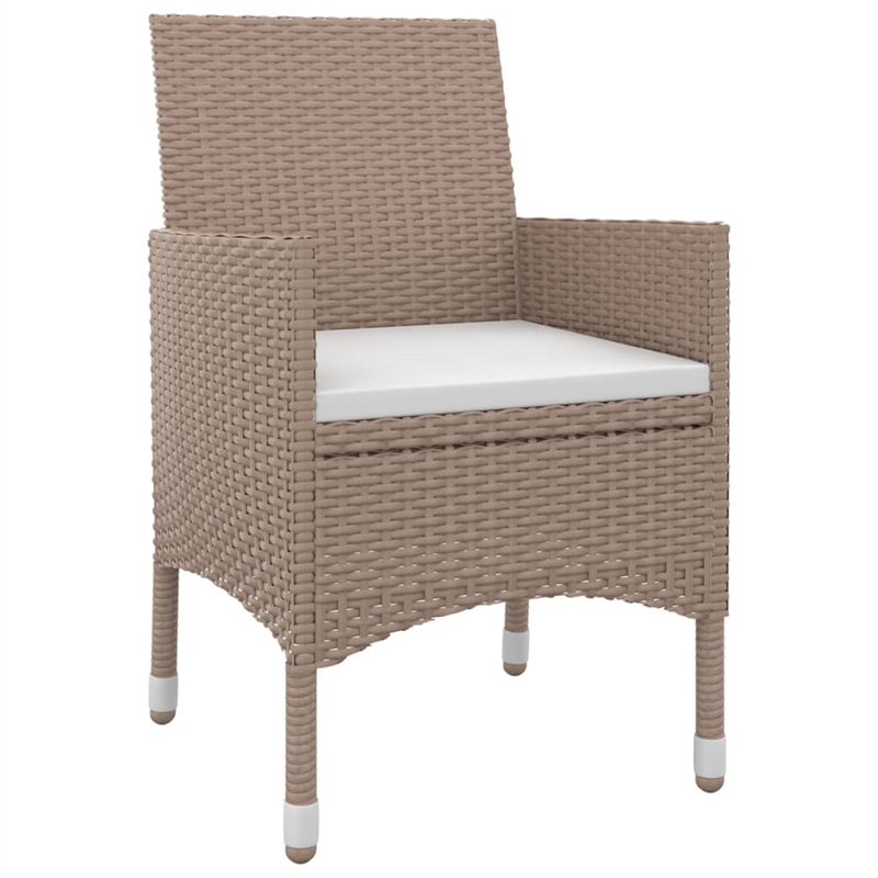 Bowery Hill Contemporary Garden Dining Set in Beige/Black/Cream White