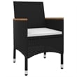 Bowery Hill PE Rattan Medium Durable Garden Dining Set in Black Table