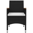 Bowery Hill PE Rattan Medium Durable Garden Dining Set in Black Table