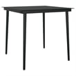 Bowery Hill PE Rattan Medium Durable Garden Dining Set in Black Table