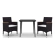 Bowery Hill PE Rattan Medium Durable Garden Dining Set in Black Table