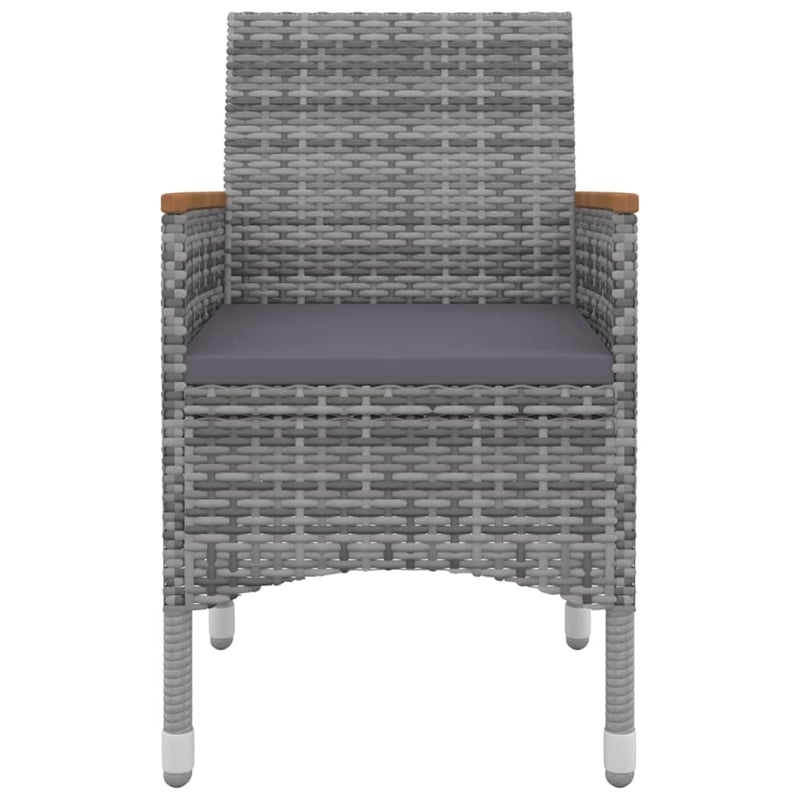 Bowery Hill Contemporary PE Rattan Garden Dining Set in Gray