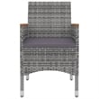 Bowery Hill Contemporary PE Rattan Garden Dining Set in Gray