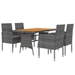 Bowery Hill Contemporary Outdoor Dining Set in Gray/Dark Gray