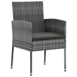 Bowery Hill Contemporary Outdoor Dining Set in Gray/Dark Gray