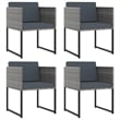 Bowery Hill Contemporary 9 Piece Garden Patio Dining Set in Gray