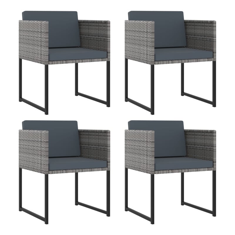 Bowery Hill Contemporary 9 Piece Garden Patio Dining Set in Gray