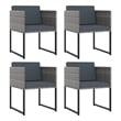 Bowery Hill Contemporary 9 Piece Garden Patio Dining Set in Gray
