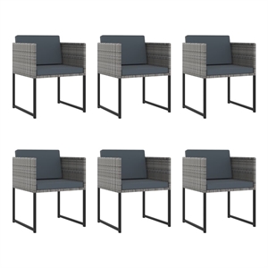 Bowery Hill Contemporary Poly Rattan 11 Piece Garden Dining Set in Gray