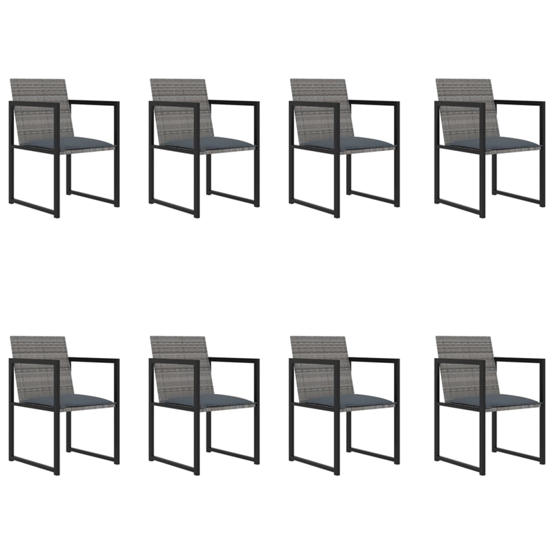 Bowery Hill Contemporary 9 Piece Garden Patio Dining Set in Gray