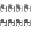 Bowery Hill Contemporary 9 Piece Garden Patio Dining Set in Gray