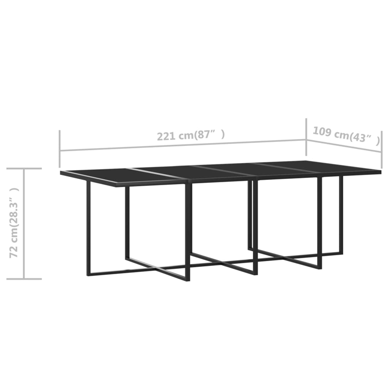 Bowery Hill Contemporary 9 Piece Garden Patio Dining Set in Gray