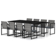 Bowery Hill Contemporary 9 Piece Garden Patio Dining Set in Gray