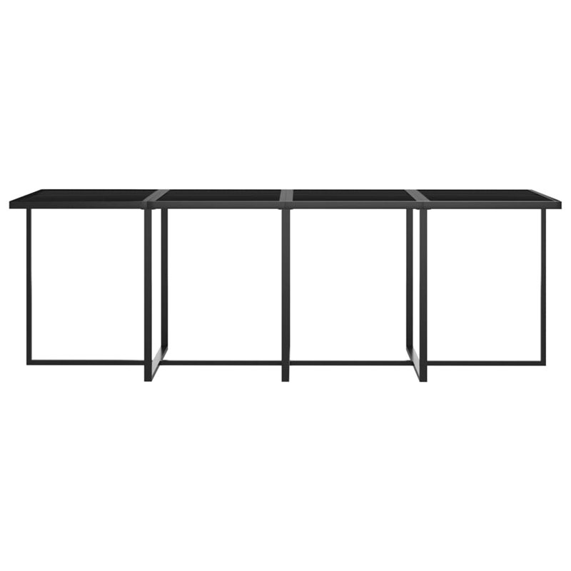 Bowery Hill Contemporary 9 Piece Garden Patio Dining Set in Gray