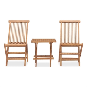 Bowery Hill Sanded Teak HardWood Medium Outdoor Dining Set Teak in Brown