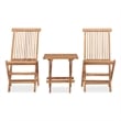 Bowery Hill Sanded Teak HardWood Medium Outdoor Dining Set Teak in Brown