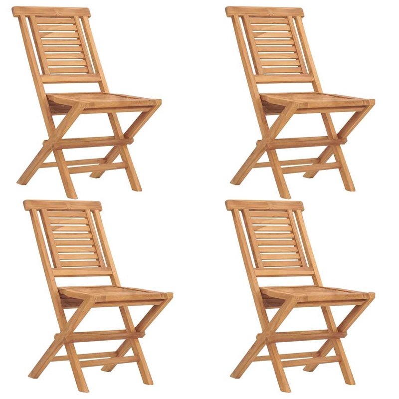 Bowery Hill Solid Teak Wood Medium Foldable Garden Dining Set in Brown