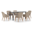 Bowery Hill Poly Rattan Medium Ergonomic Dining Set in Brown