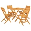Bowery Hill Solid Teak Wood Standard Foldable Garden Dining Set in Brown