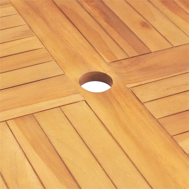 Bowery Hill Solid Teak Wood Standard Foldable Garden Dining Set in Brown