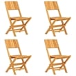 Bowery Hill Solid Teak Wood Standard Foldable Garden Dining Set in Brown