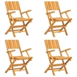 Bowery Hill Solid Teak Wood 5 Piece Foldable Garden Dining Set in Teak