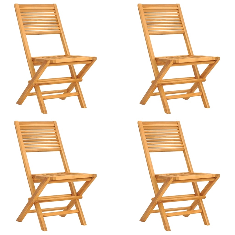 Bowery Hill Solid Teak Wood Medium Foldable Garden Dining Set in Natural Teak