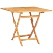 Bowery Hill Solid Teak Wood Medium Foldable Garden Dining Set in Natural Teak