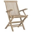 Bowery Hill Solid Teak Wood 5 Piece Foldable Garden Dining Set in Gray