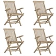 Bowery Hill Solid Teak Wood 5 Piece Foldable Garden Dining Set in Gray