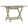 Bowery Hill Solid Teak Wood 5 Piece Foldable Garden Dining Set in Gray