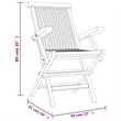 Bowery Hill Solid Teak Wood 5 Piece Foldable Garden Dining Set in Gray