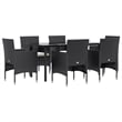 Bowery Hill Contemporary Garden Dining Set in Black/Cream White