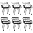 Bowery Hill Steel & Tempered Glass Garden Dining Set in Black