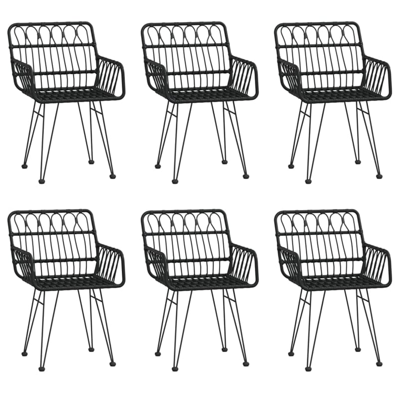 Bowery Hill Steel & Tempered Glass Garden Dining Set in Black