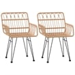 Bowery Hill Contemporary 3 Piece Garden Dining Set in Black/Brown