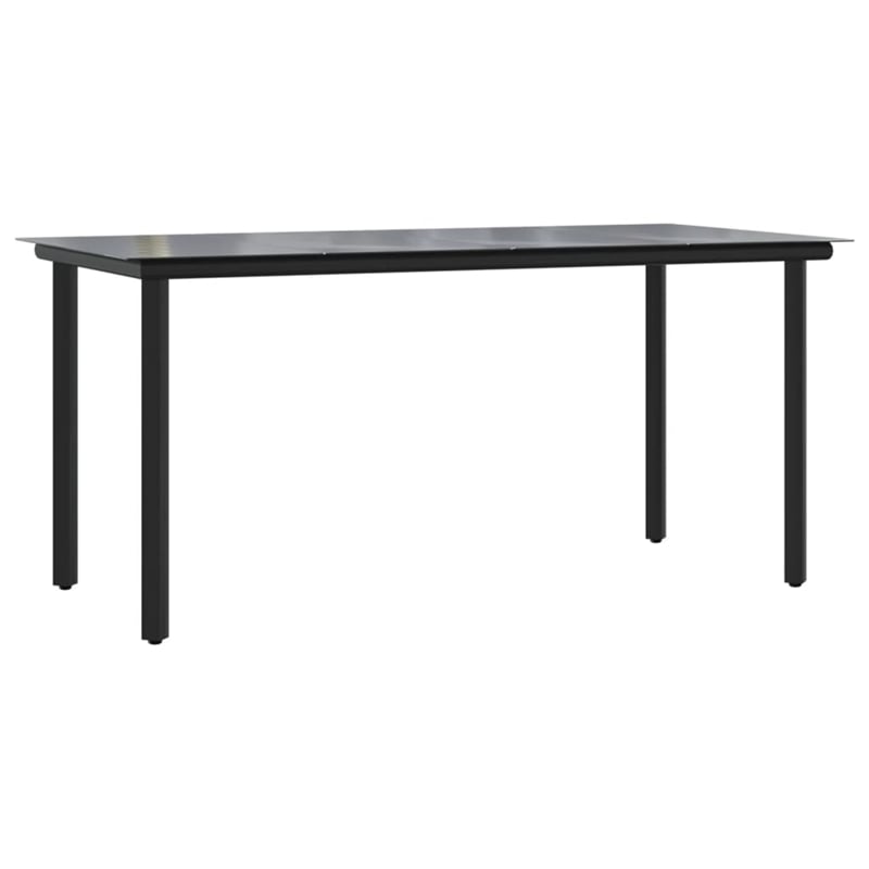 Bowery Hill Cotton Rope & Powder-Coated Steel Garden Dining Set in Black