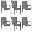 Bowery Hill PE Rattan/Powder-Coated Steel Garden Dining Set in Gray
