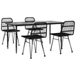 Bowery Hill Steel 5 Piece Set Durable Garden Dining Set in Black